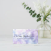 Lilac Violet und Blue Bokeh Marble Visitenkarte (Stehend Vorderseite)