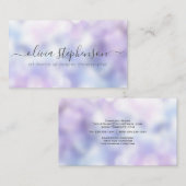 Lilac Violet und Blue Bokeh Marble Visitenkarte (Vorne/Hinten)