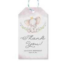 Lilac Watercolor Baby Elephant Geburtstag Vielen D