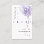 Lilac Watercolor Balloons Eventplaner Visitenkarte (Rückseite)