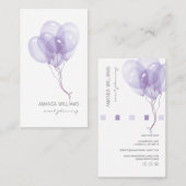 Lilac Watercolor Balloons Eventplaner Visitenkarte (Vorne/Hinten)