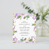 Lilac Watercolor Blumenbudget Einladung (Stehend Vorderseite)