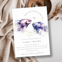 Lilac Watercolor Coastal Fish Probe Abendessen