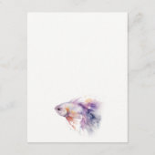 Lilac Watercolor Coastal Fish Wedding Details Begleitkarte (Rückseite)