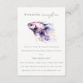 Lilac Watercolor Coastal Fish Wedding Reception Begleitkarte (Vorderseite)