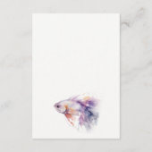 Lilac Watercolor Coastal Fish Wedding Reception Begleitkarte (Rückseite)