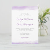 Lilac Watercolor Dip Wedding Einladung (Stehend Vorderseite)