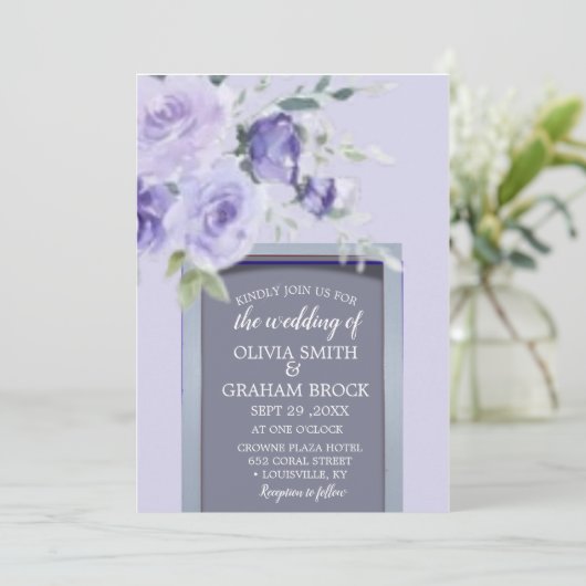 Lilac Watercolor Einladung (Stehend Vorderseite)