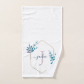 Lilac Watercolor Eucalyptus Frame Mit Monogramm Badhandtuch Set (Handtuch)