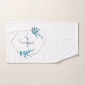 Lilac Watercolor Eucalyptus Frame Mit Monogramm Badhandtuch Set (Handtuch)