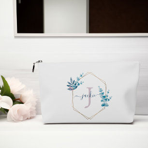 Lilac Watercolor Eucalyptus Frame Mit Monogramm Zubehörtasche