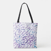 Lilac Watercolor Feathers Pattern Tasche (Rückseite)