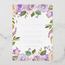 Lilac Watercolor Floral Elegante Hochzeit