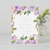Lilac Watercolor Floral Elegante Hochzeit Folieneinladung (Stehend vorne)