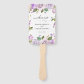 Lilac Watercolor Floral Elegantes Hochzeitsprogram Fächer (Vorderseite)