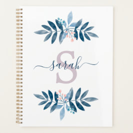 Lilac Watercolor Floral Mit Monogramm Planer