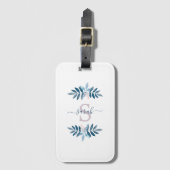 Lilac Watercolor Floral Monogram Gepäckanhänger (Vorderseite Vertikal)