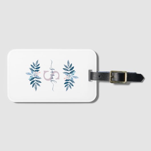 Lilac Watercolor Floral Monogram Gepäckanhänger (Vorderseite (Horizontal))