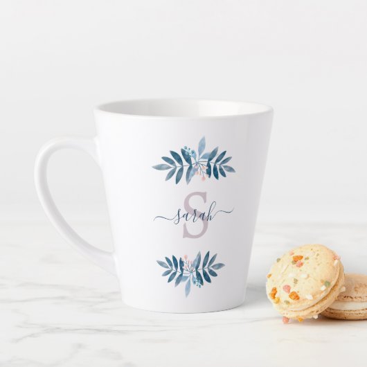 Lilac Watercolor Floral Monogram Milchtasse (Beispiel)