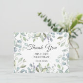 Lilac Watercolor Floral Wedding Danke Karte (Stehend Vorderseite)