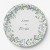 Lilac Watercolor Floral Wedding Pappteller (Vorderseite)