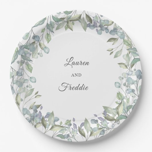 Lilac Watercolor Floral Wedding Pappteller (Vorderseite)