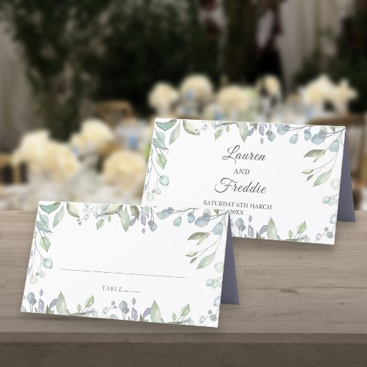 Lilac Watercolor Floral Wedding Platzkarte
