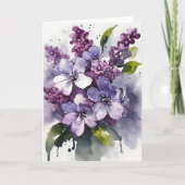 Lilac - Watercolor flowers Karte (Vorderseite)