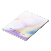 Lilac Watercolor Gold Abstrakter Personalisierter  Notizblock (Rotiert)