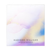 Lilac Watercolor Gold Abstrakter Personalisierter  Notizblock (Vorderseite)