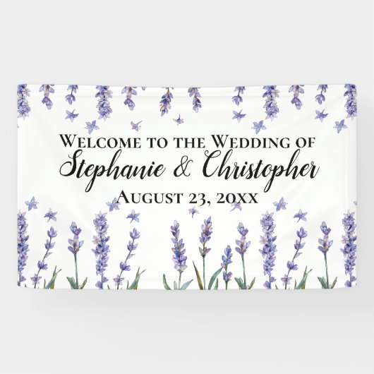 Lilac Watercolor Hochzeit bei schöner Aussicht Banner (Horizontal)