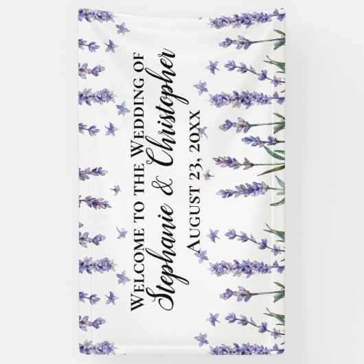 Lilac Watercolor Hochzeit bei schöner Aussicht Banner (Vertikal)
