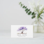 Lilac Watercolor Jacaranda Tree Wedding Website Begleitkarte (Stehend Vorderseite)