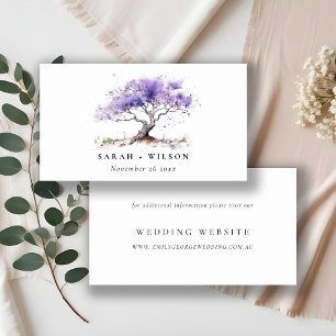Lilac Watercolor Jacaranda Tree Wedding Website Begleitkarte