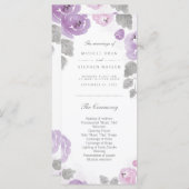 Lilac Watercolor Rose Hochzeitsprogramm Rackkarten Programm (Vorne/Hinten)