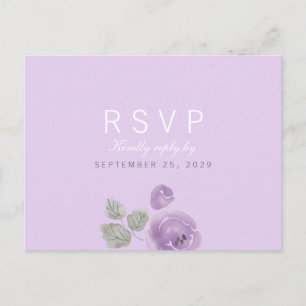 Lilac Watercolor Rose Response UAWG Postcard Einladungspostkarte