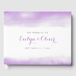 Lilac Watercolor Wash Wedding Gästebuch