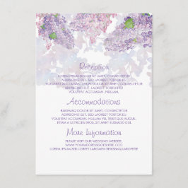 Lilac Watercolor Wedding Information Guest Card Begleitkarte