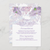 Lilac Watercolor Wedding Information Guest Card Begleitkarte (Vorne/Hinten)