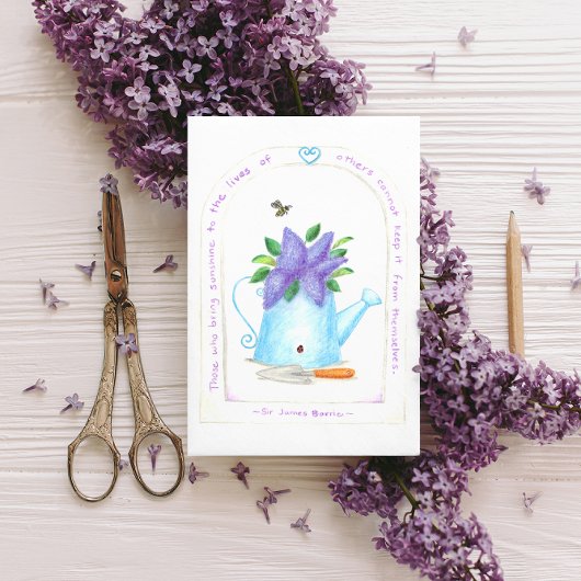 Lilac Wateringcan Inspiration Postcard Postkarte