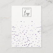 Lilac Waterolor Confetti Logo Erring Necklace Visitenkarte (Vorderseite)