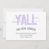 Lilac We Moved Y'all Moving Announcement Einladung (Vorderseite)