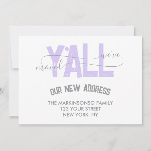 Lilac We Moved Y'all Moving Announcement Einladung (Vorderseite)