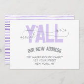 Lilac We Moved Y'all Moving Announcement Einladung (Vorne/Hinten)