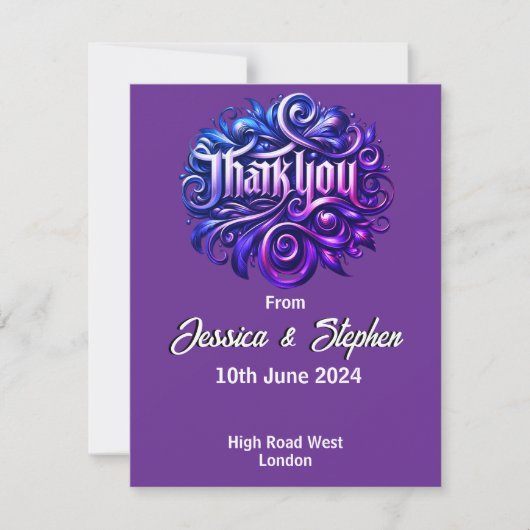 Lilac Wedding Danke-Card Dankeskarte (Vorderseite)