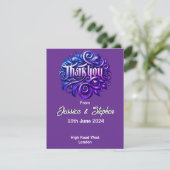 Lilac Wedding Danke-Card Dankeskarte (Stehend Vorderseite)