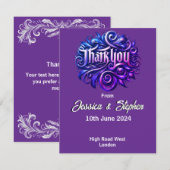 Lilac Wedding Danke-Card Dankeskarte (Vorne/Hinten)