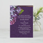 Lilac Wedding Einladung (Stehend Vorderseite)