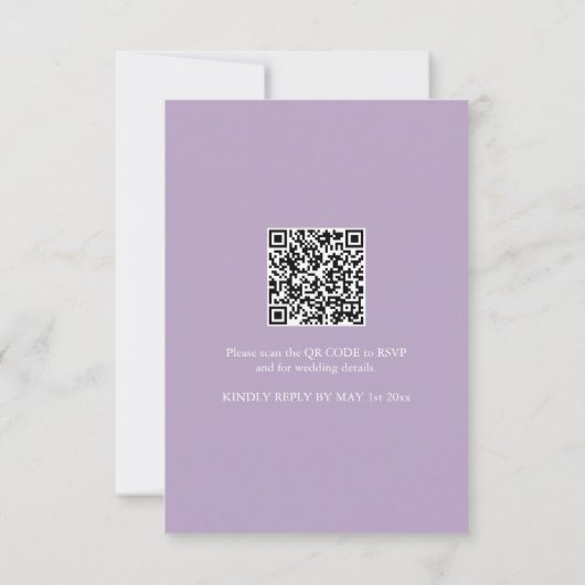 Lilac Wedding Einladung mit QR Code (Rückseite)
