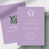 Lilac Wedding Einladung mit QR Code